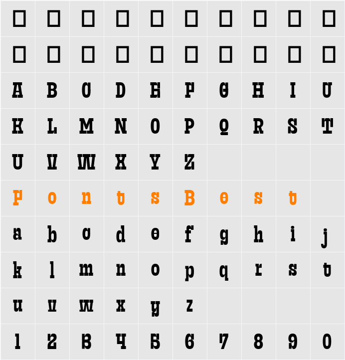 Frust Stonig Personal Use Only Character Map