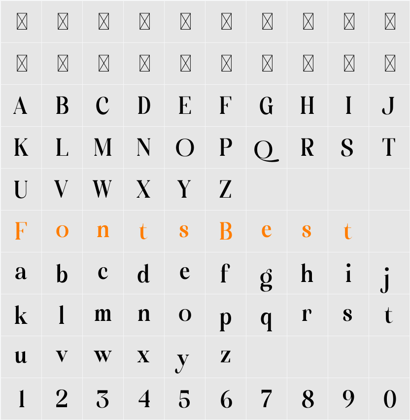 Megihari Character Map