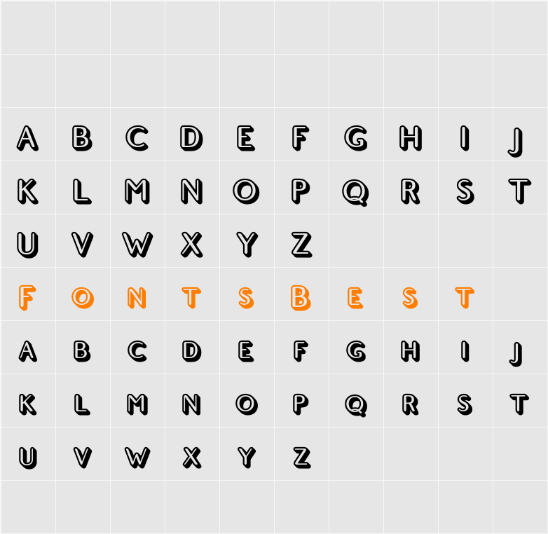 Belgium Rounded Extrude Right Demo Character Map