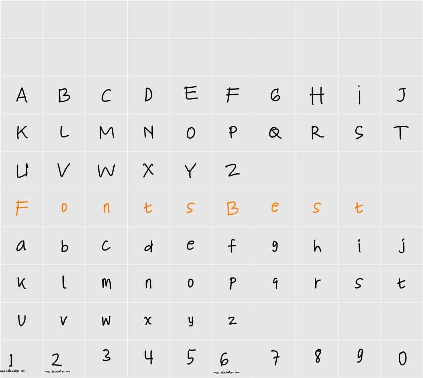 Pujifont Character Map
