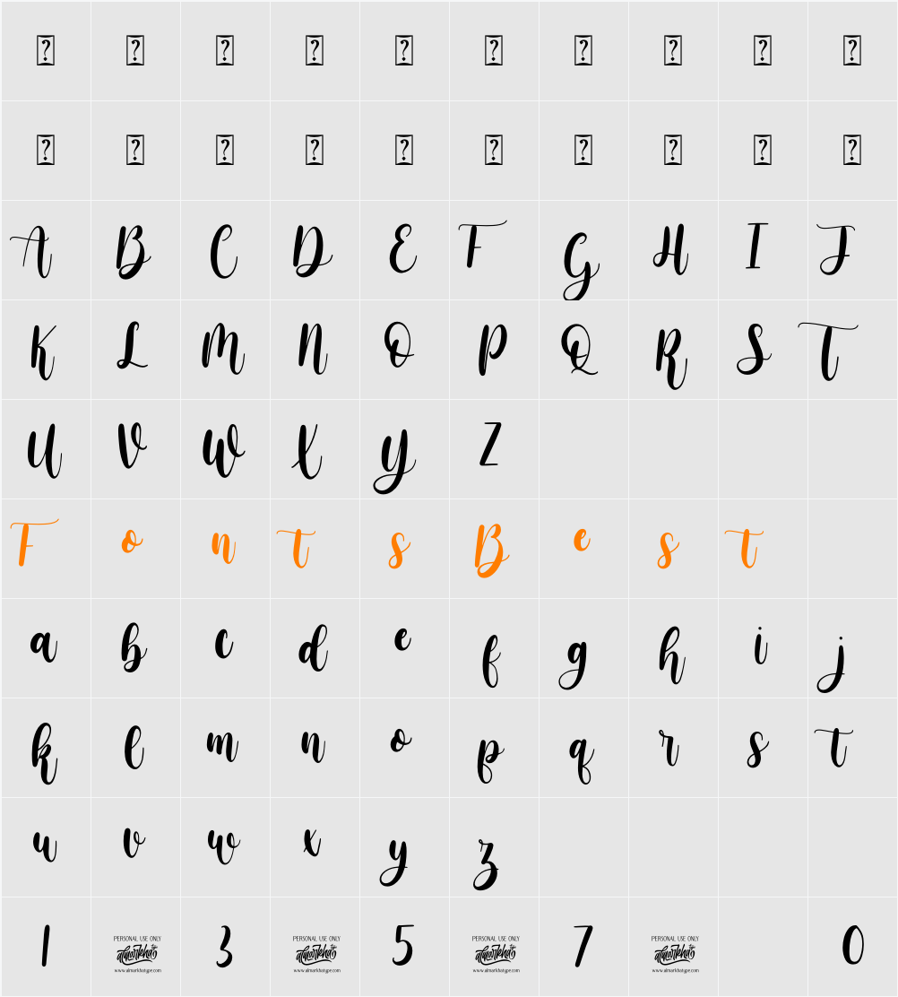 almeira Character Map