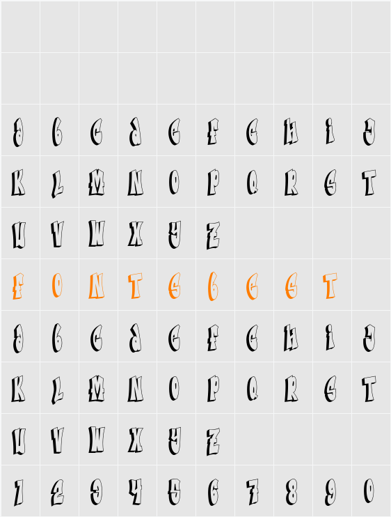 Metro Graffi-Shadow Character Map
