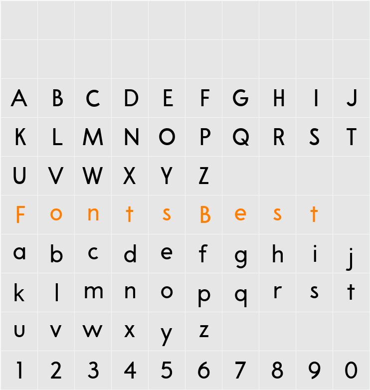 A Pompadour Sample Character Map
