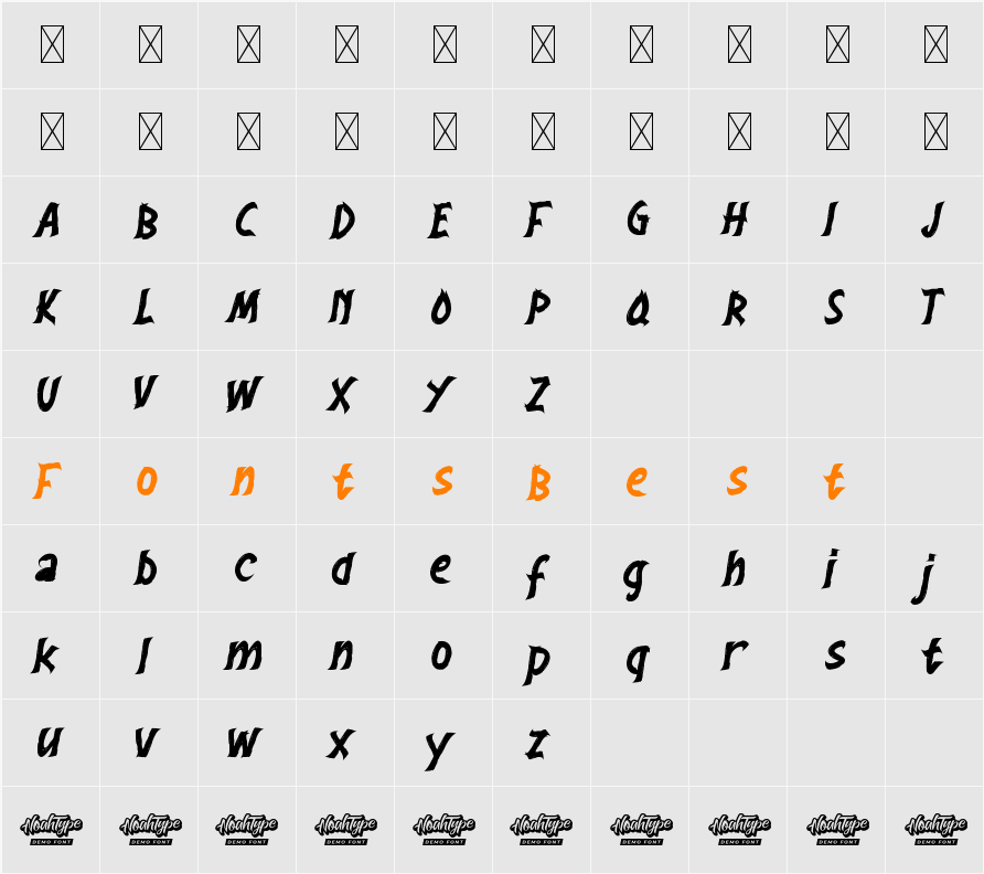 Hard Range Demo Character Map