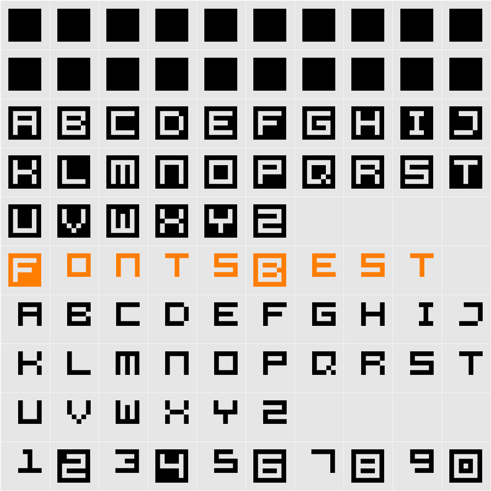 All Square Now Character Map