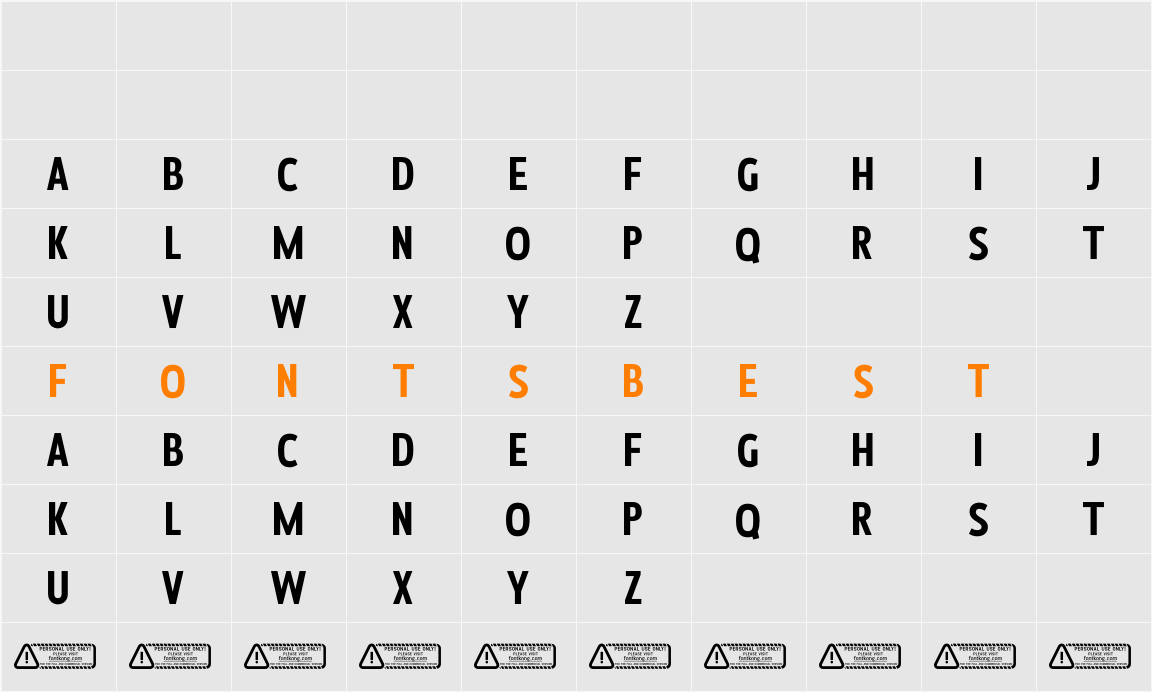 Debazneu PERSONAL USE ONLY! Character Map