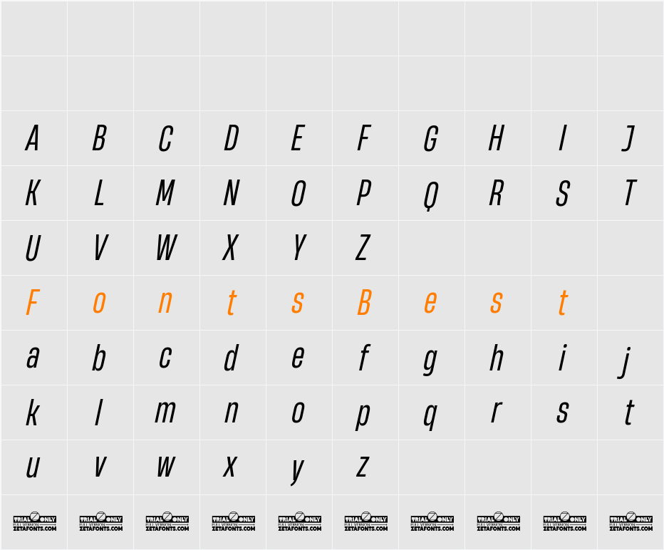 HeadingNow Trial 44 Character Map