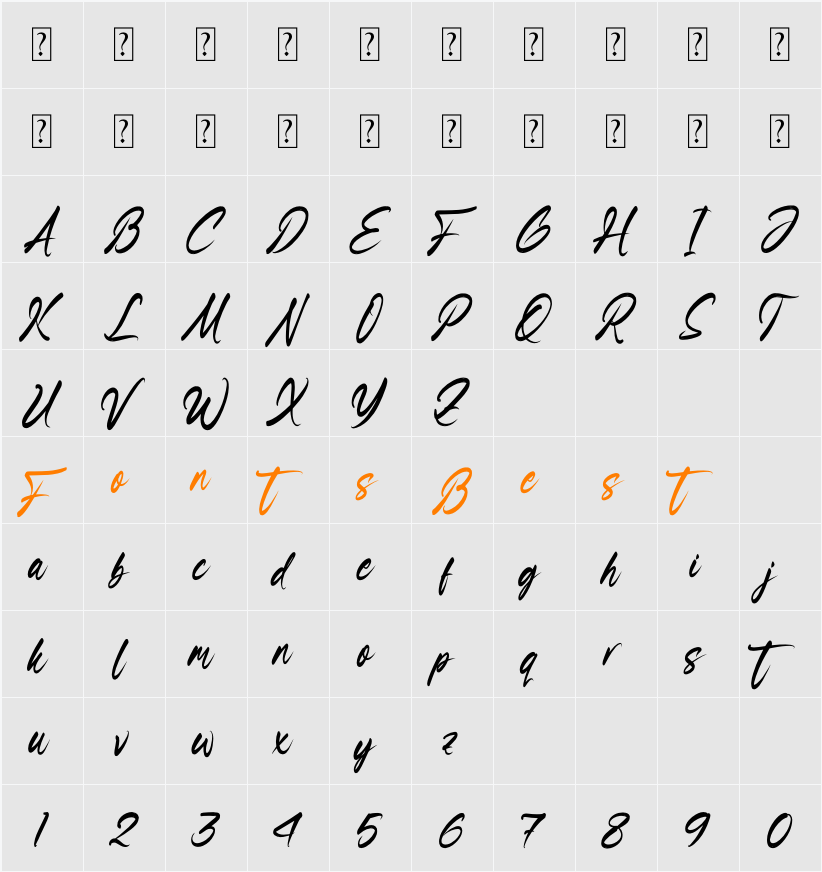 Hompetty Character Map