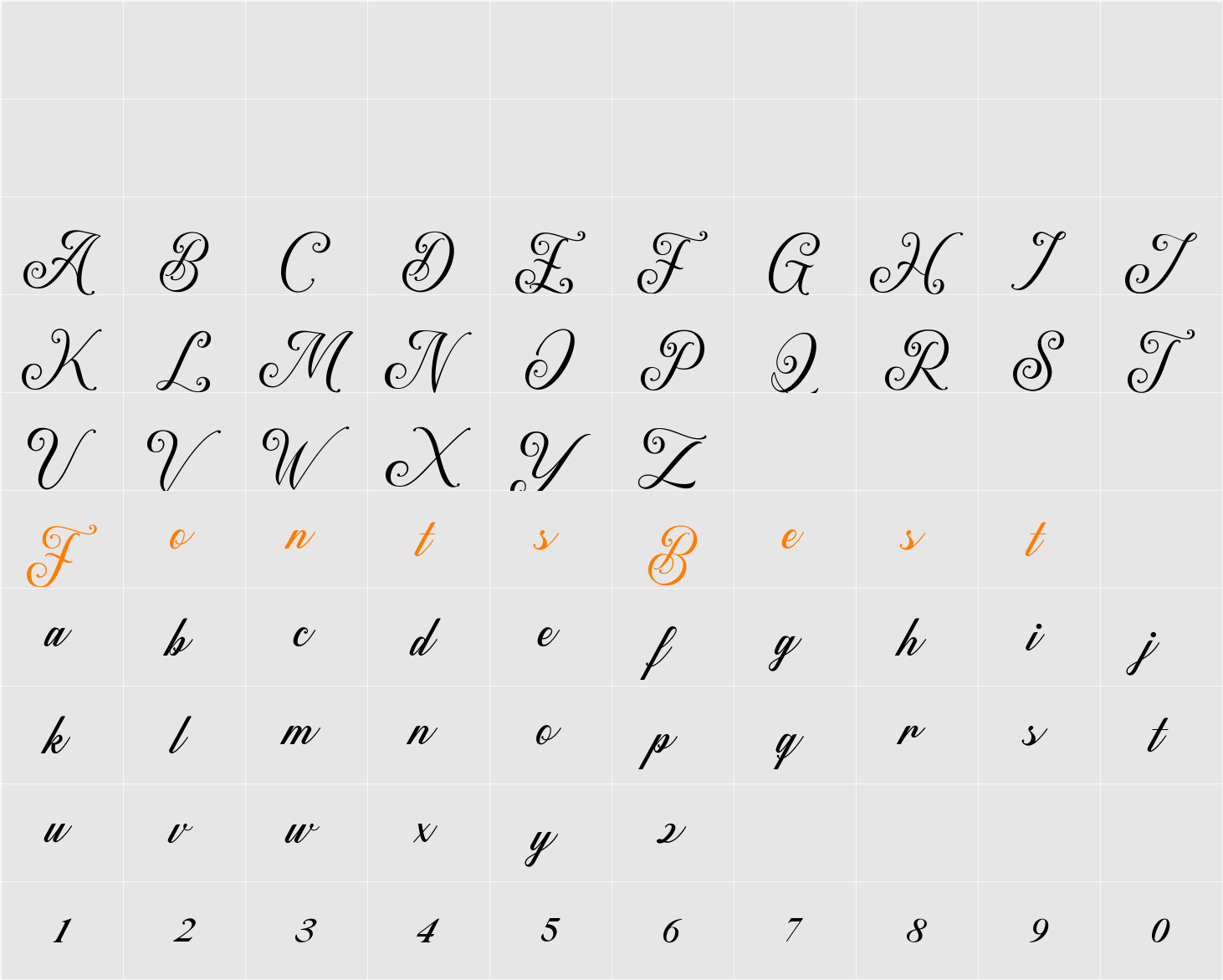 Arastin Script FREE DEMO Character Map