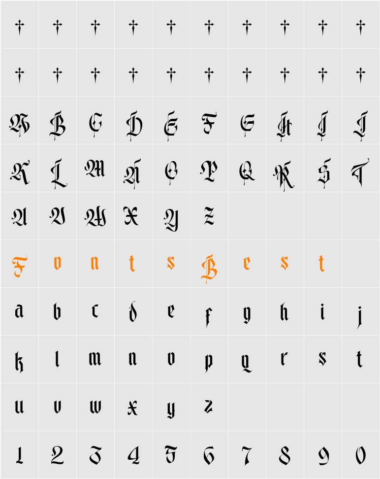 Lordish Character Map