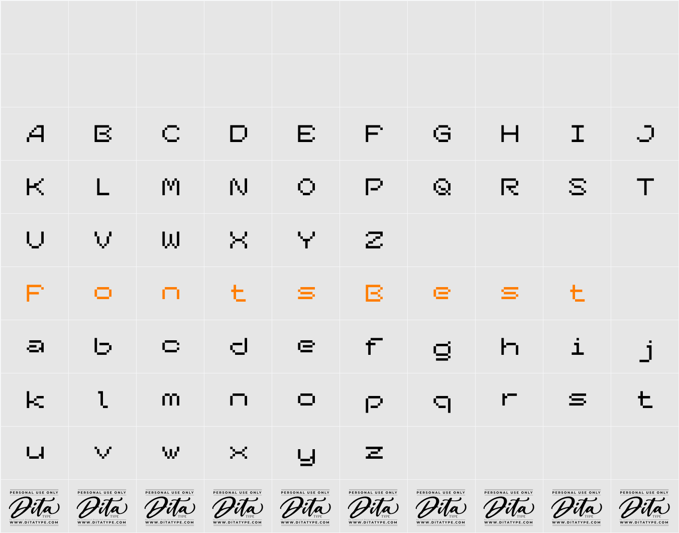 Gopixel Personal Use Character Map