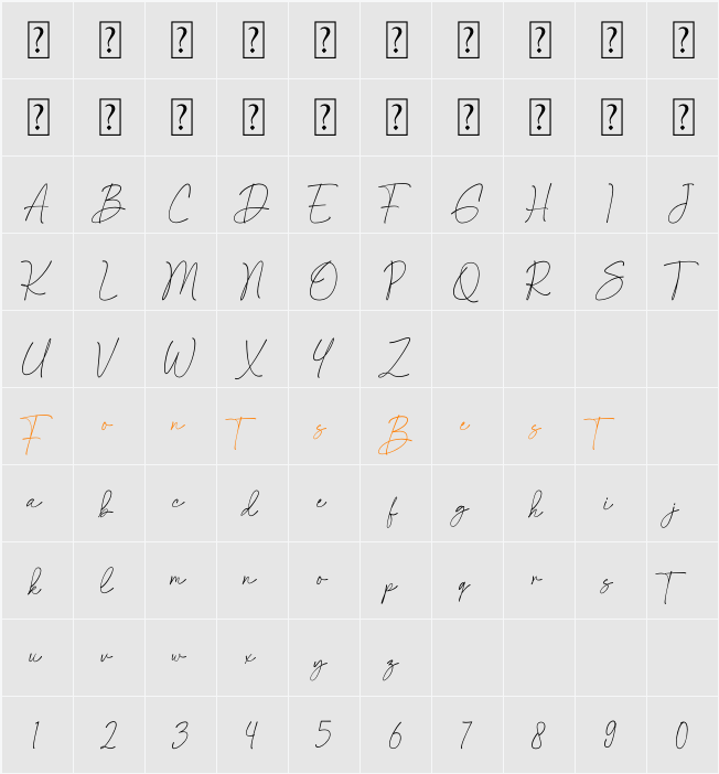 Cristal Elegance Character Map