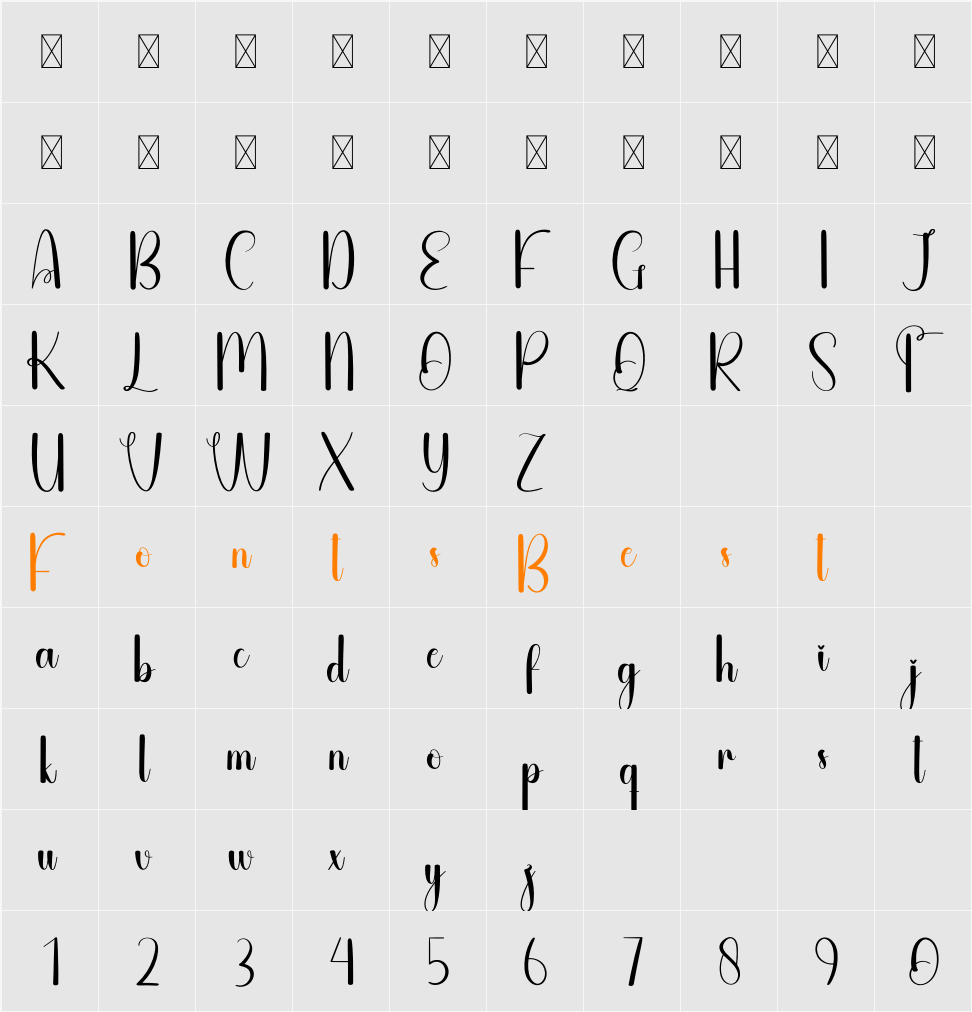 Blackline Character Map