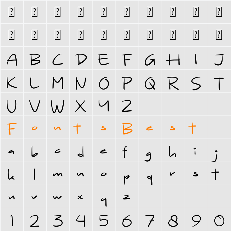Youneri Character Map
