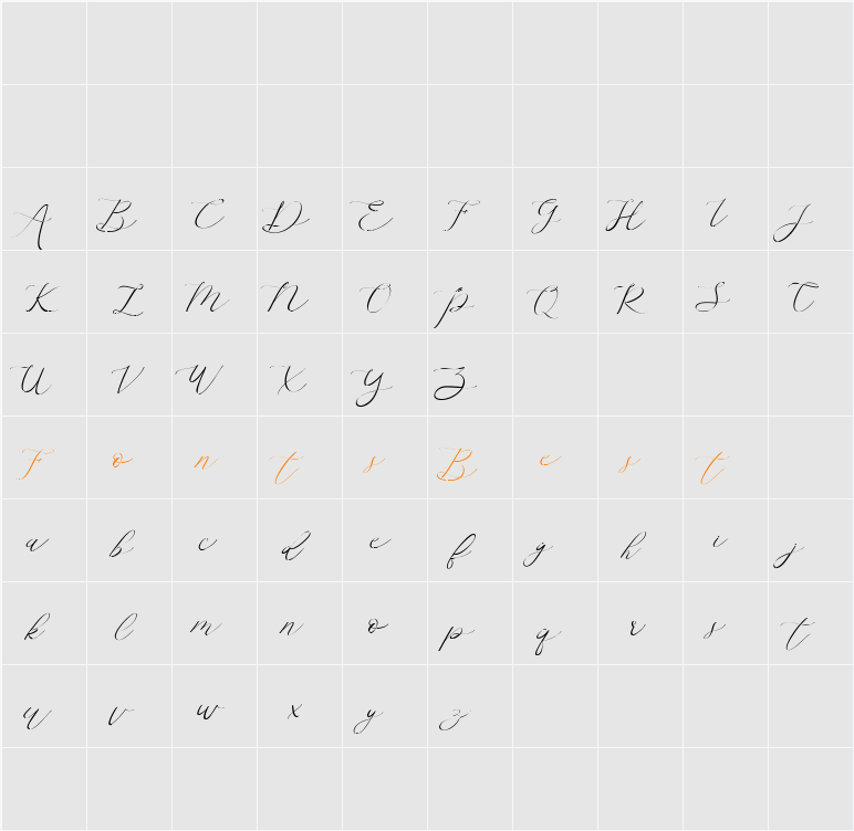 Althea Character Map