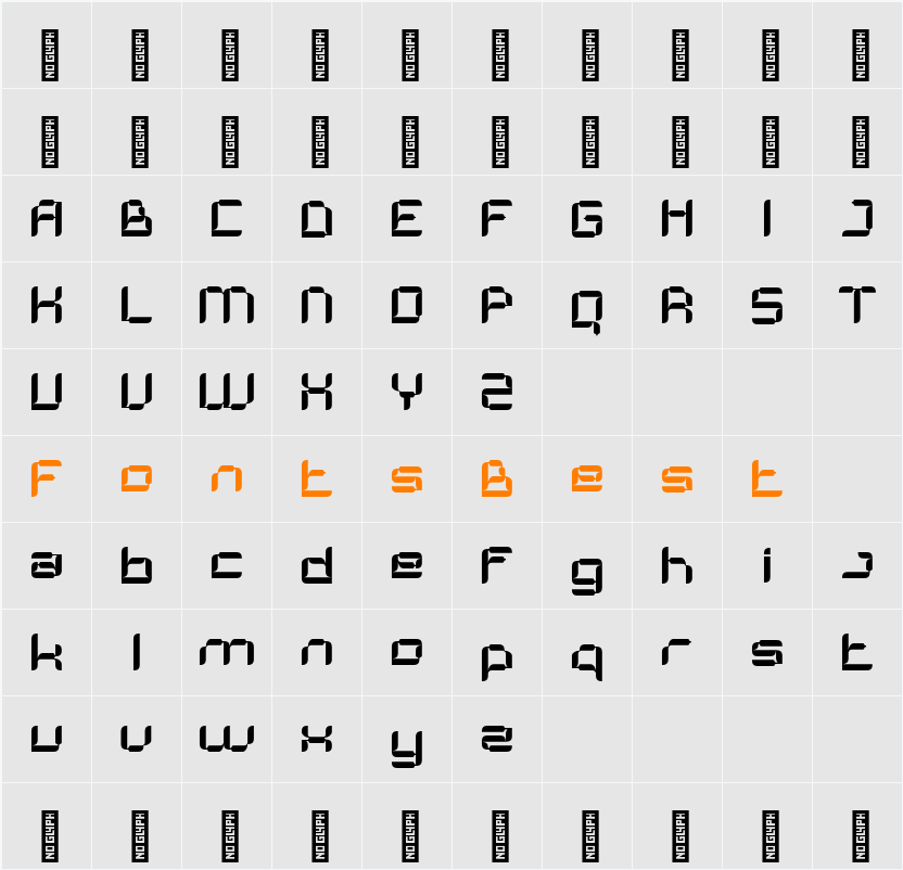 Squad Techno  Character Map