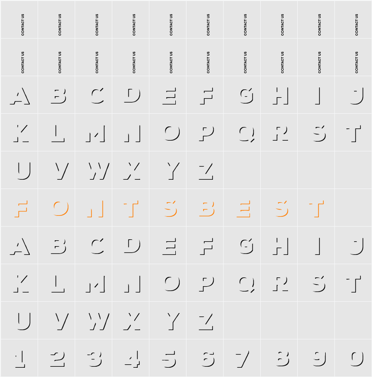 Nexa Rust Sans-Trial Shadow Character Map