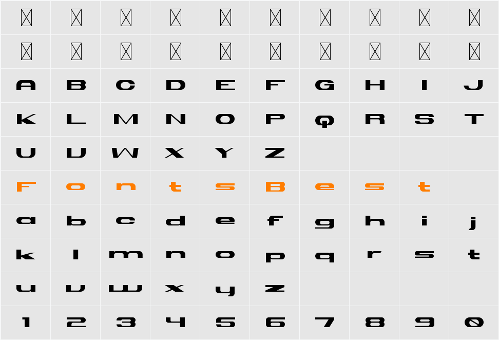 Hibora Character Map