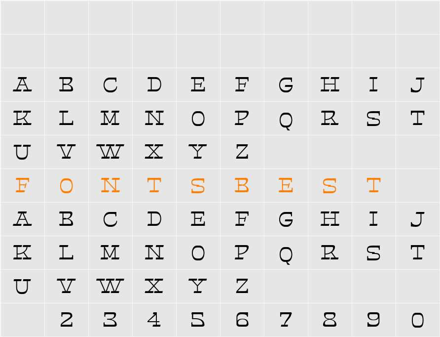 Helter Slab Character Map