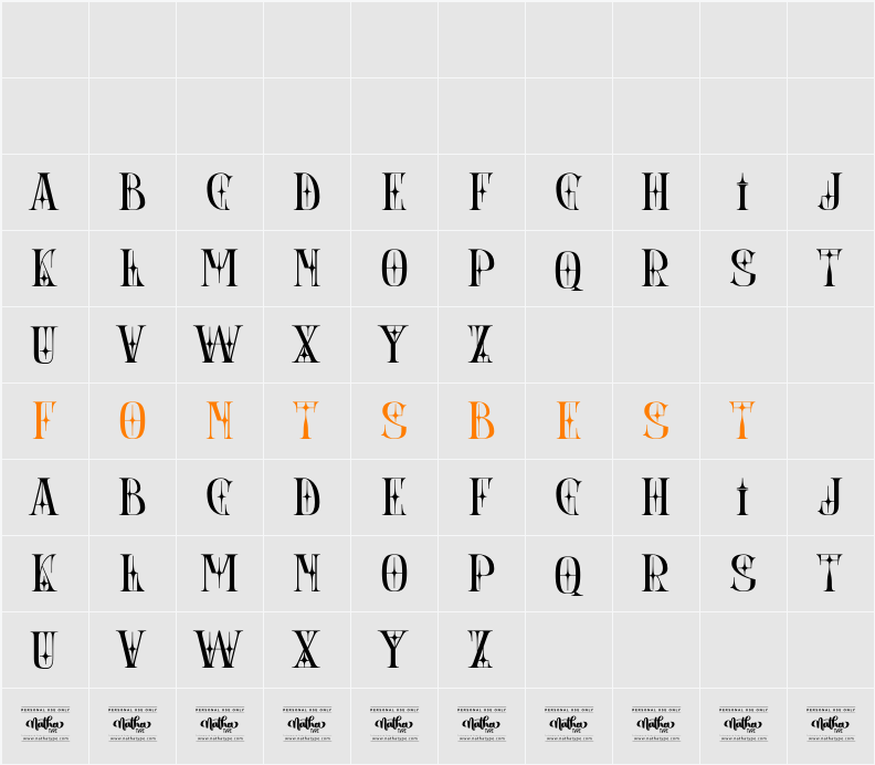 East Gates Personal Use Character Map