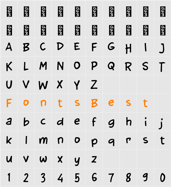 K Kabare Character Map