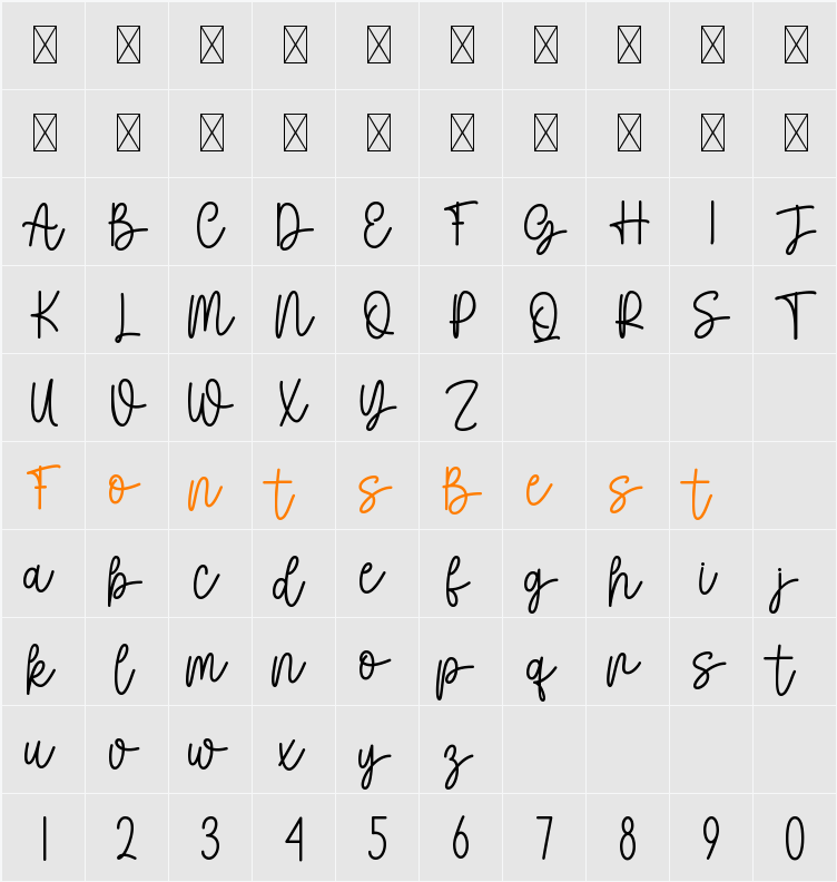 Spookies Character Map