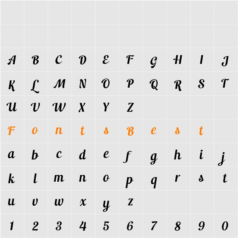 Andalia Character Map
