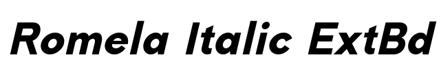 Romela Italic ExtBd Font Image