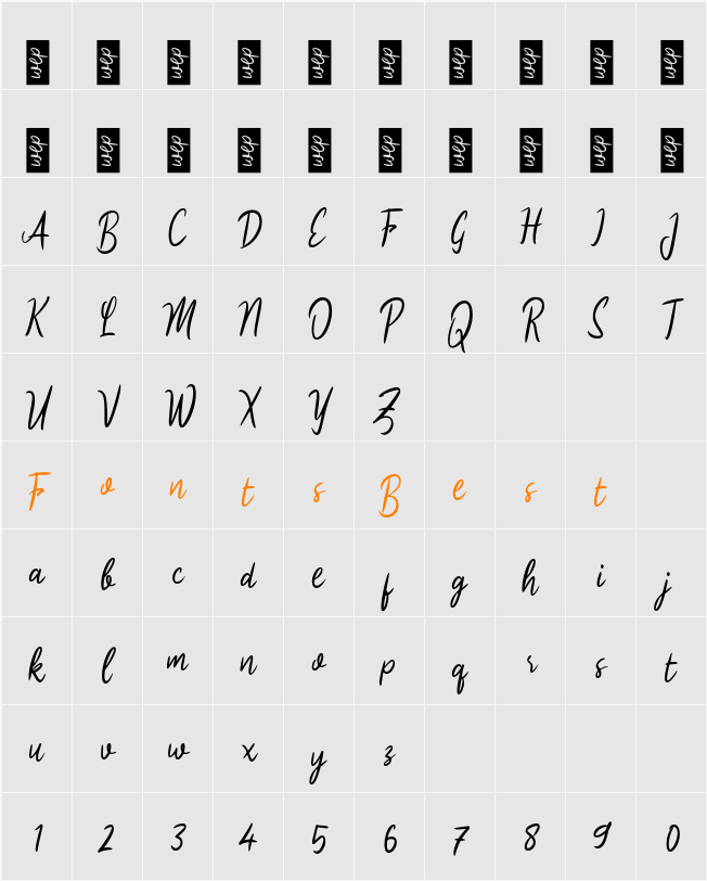 j Januari Awal Character Map
