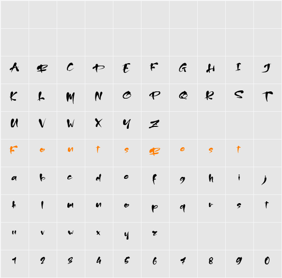 Alinka Character Map