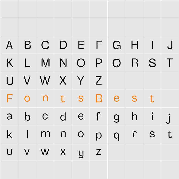 Benetti Grotesk Rounded Demo Character Map