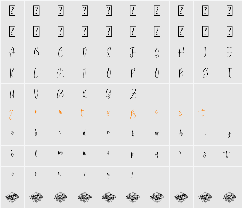 Satherly DEMO VERSION Character Map