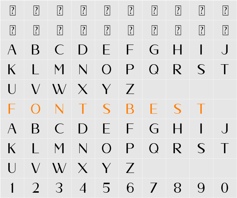 Abenda Character Map