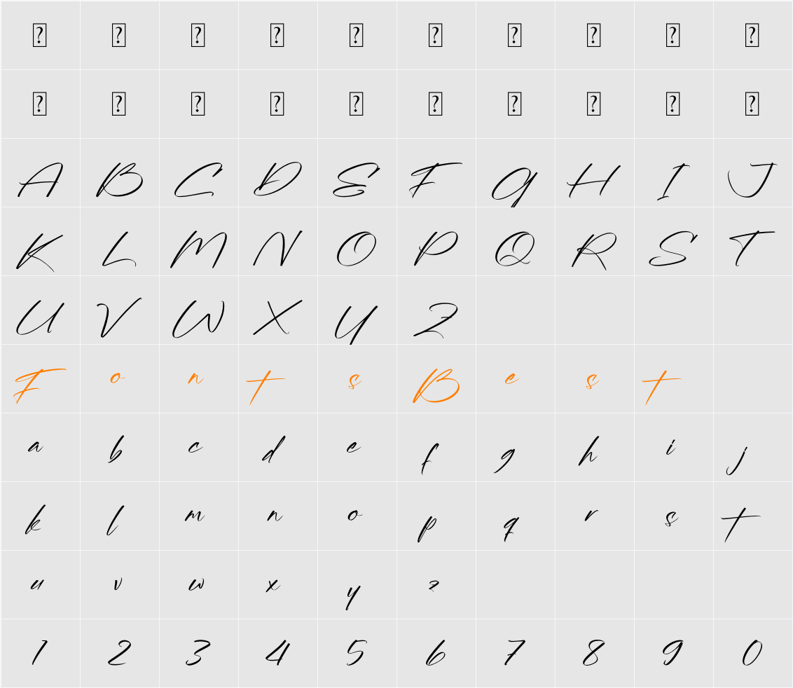 Golassity Foreston Character Map