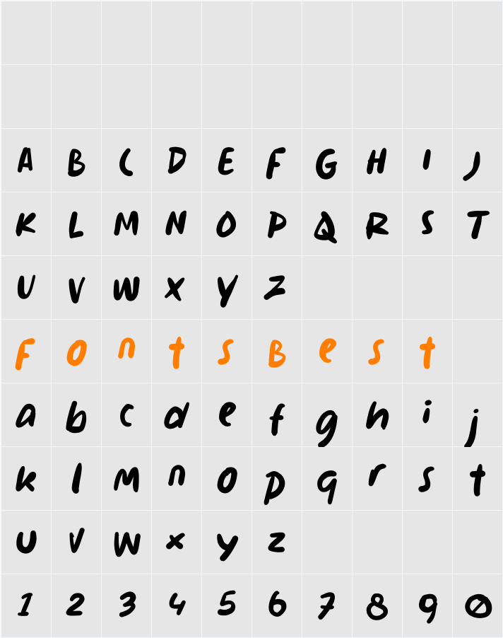 Rough Tagline Character Map