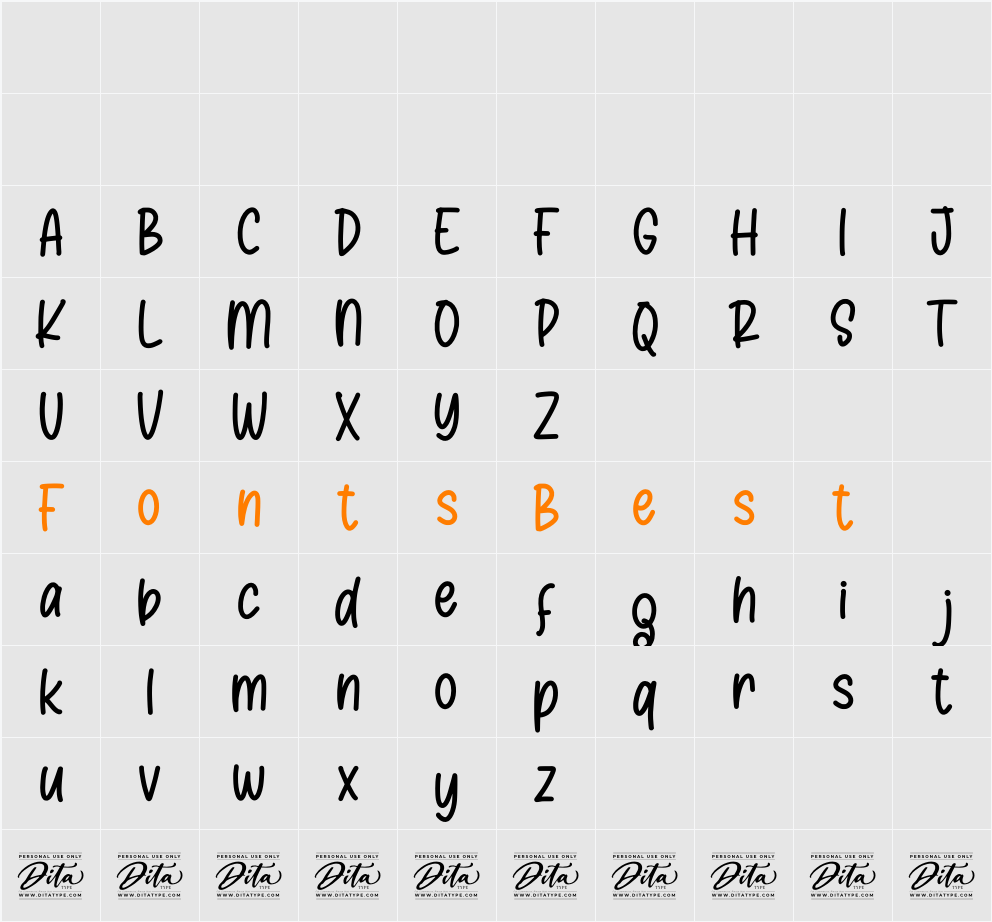 Aneska Kids Personal Use Character Map