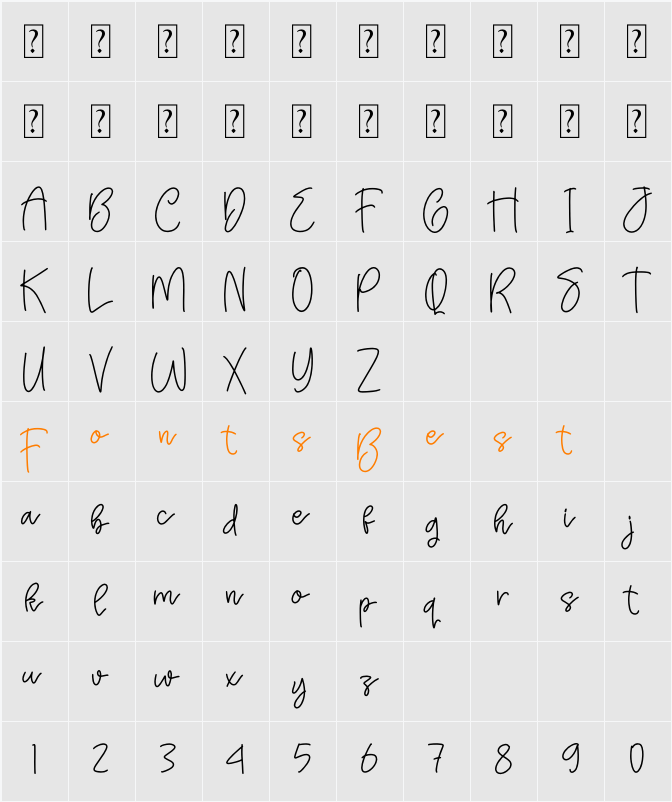 Puredisy Character Map