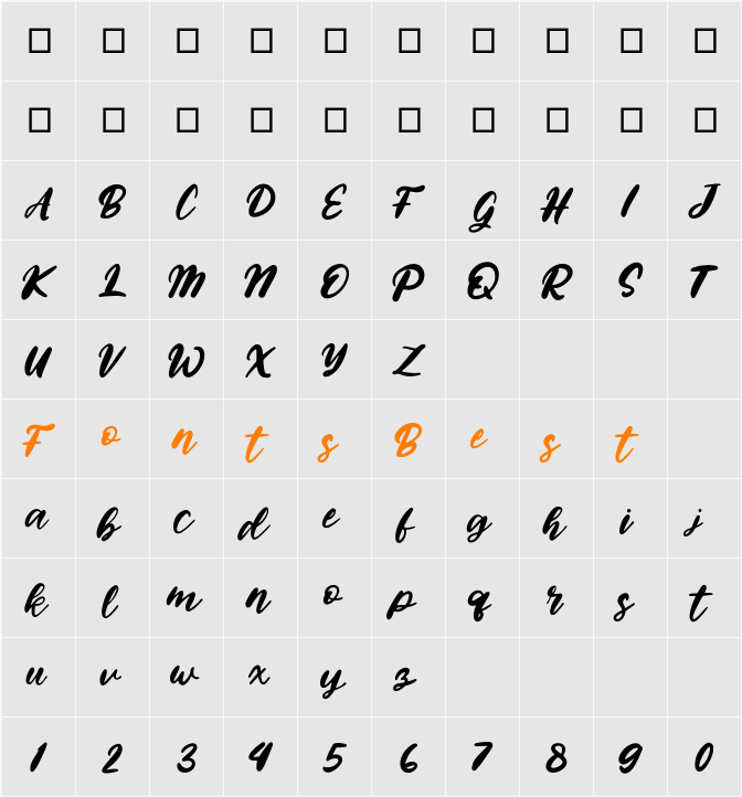Bitman Character Map