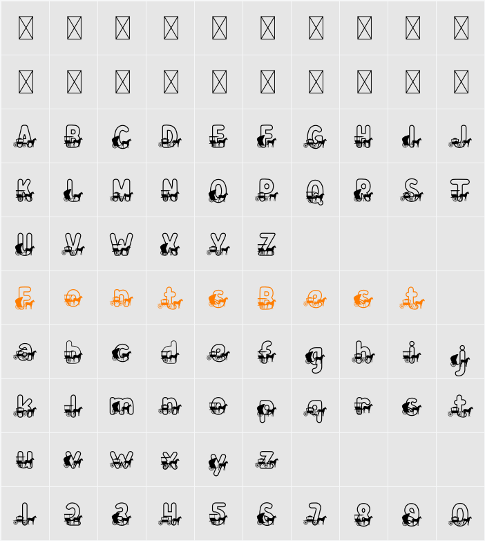 Zany Route Gig Character Map