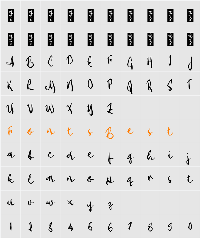 L Losary Character Map