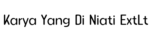 Karya Yang Di Niati ExtLt Font Image