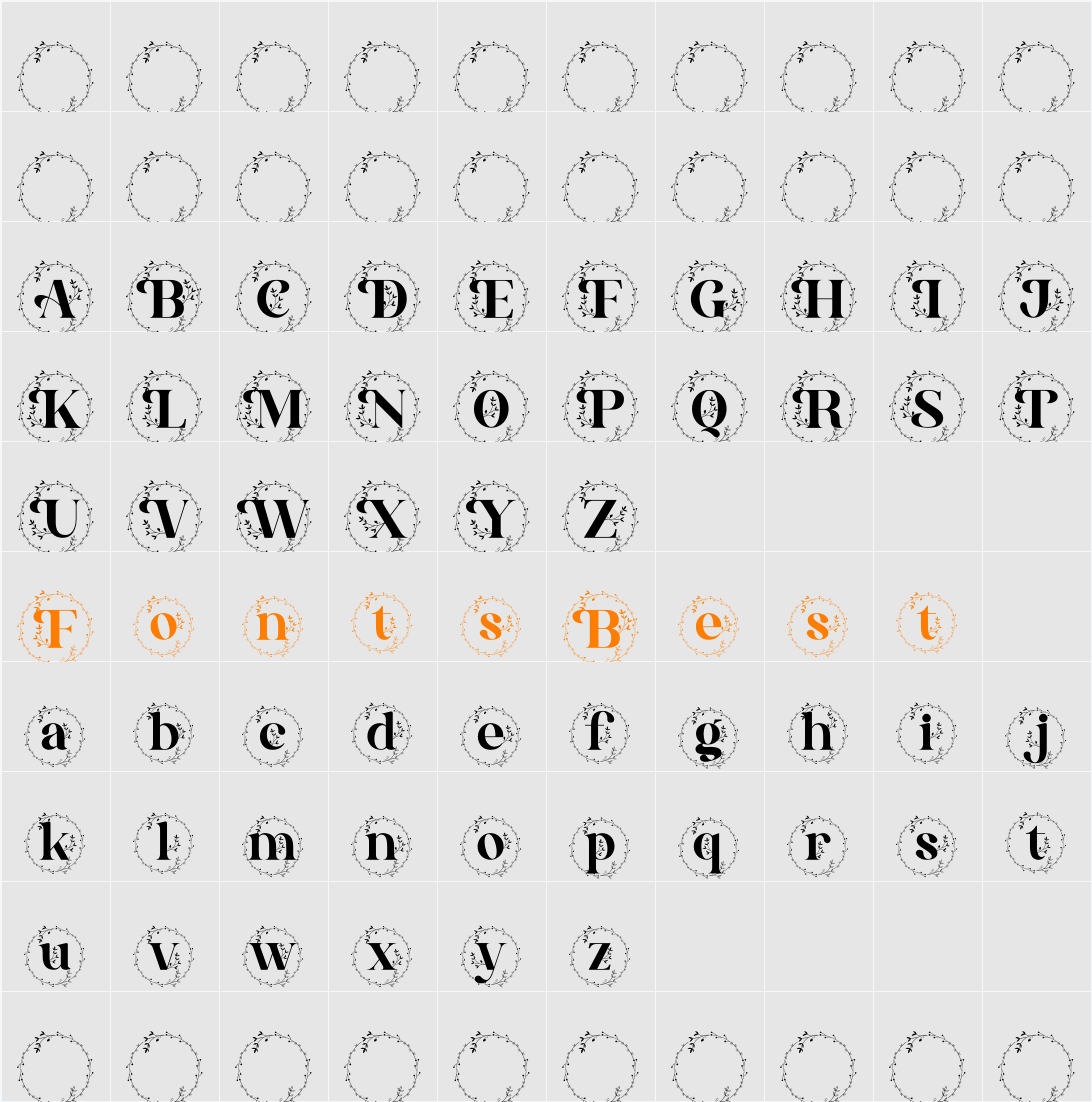 Alexandria Monogram Character Map