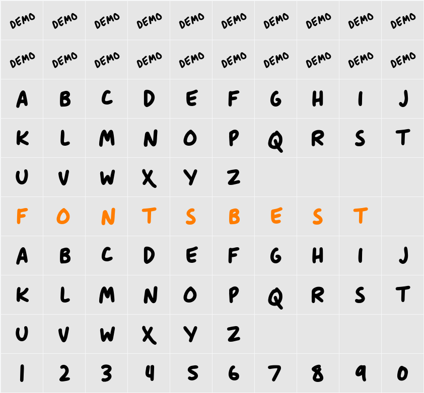 Anitype Journal5 Character Map