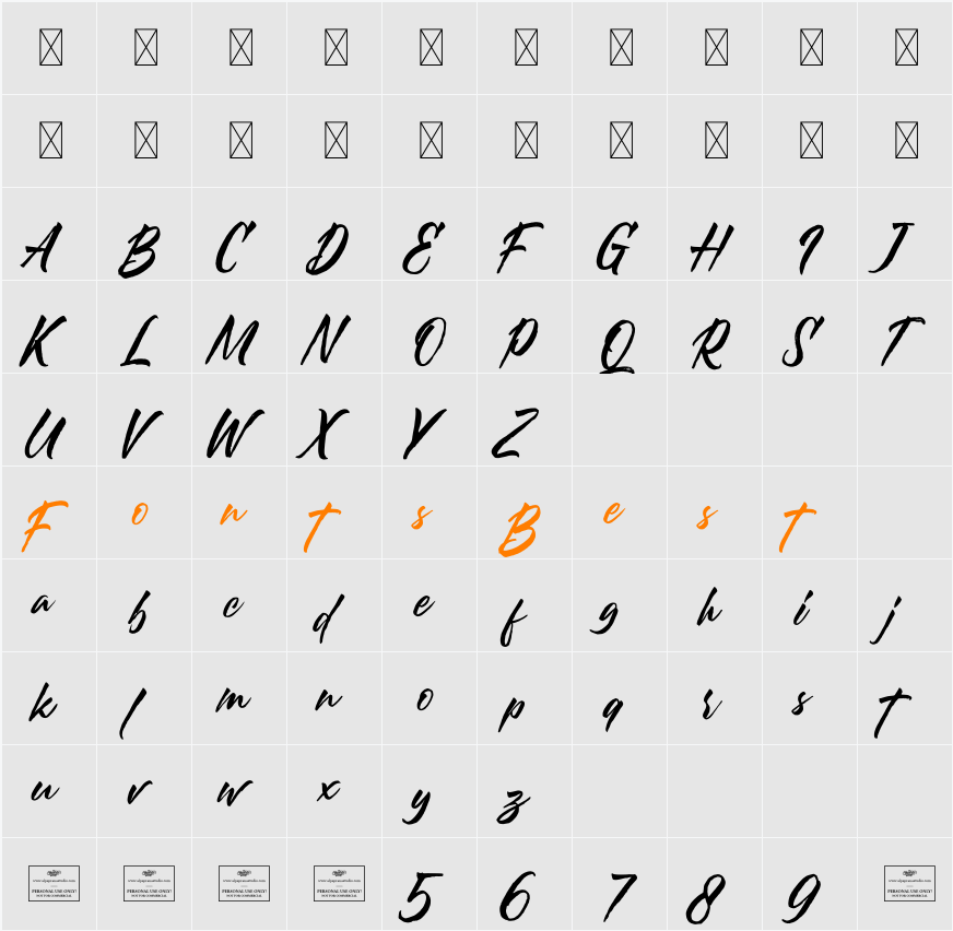 Untouched Character Map