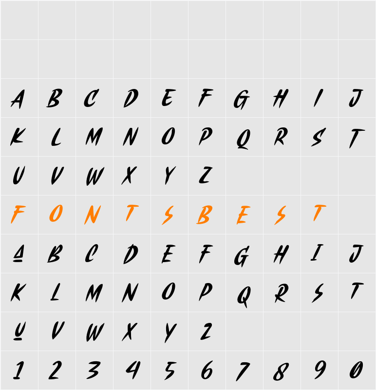 Blankone Character Map