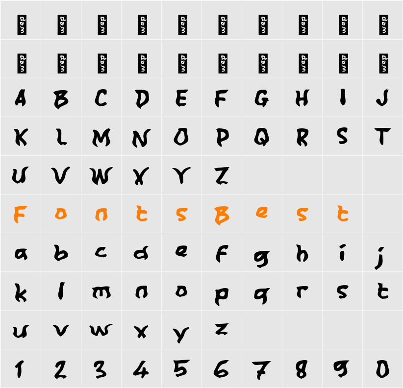 M Menyala Abangku Character Map