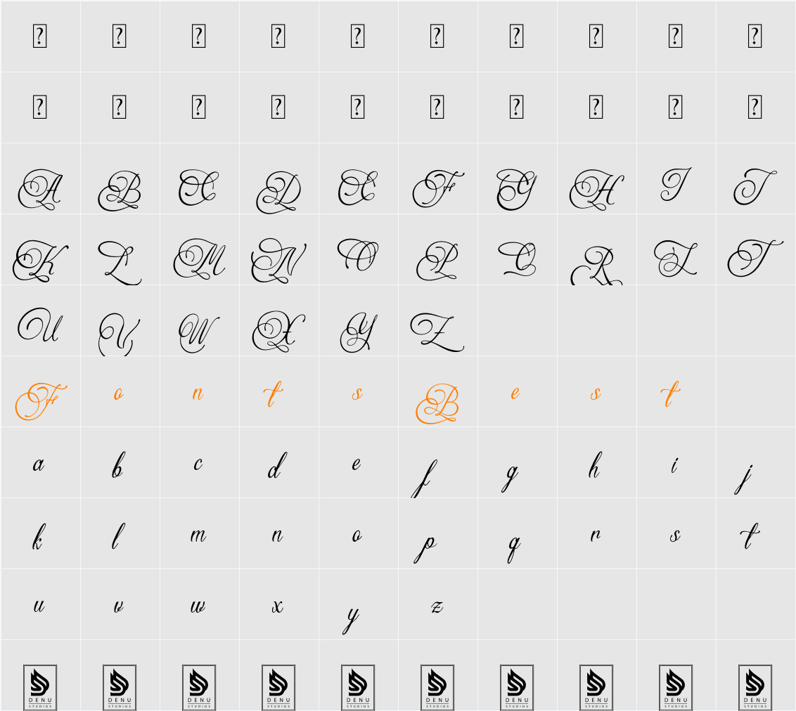 Yertlealus Character Map