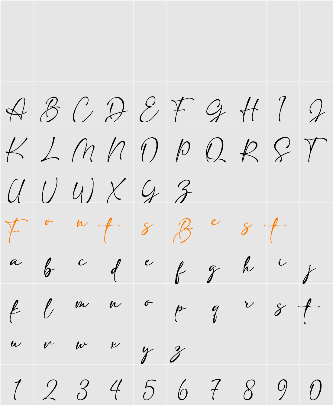 adelia Character Map