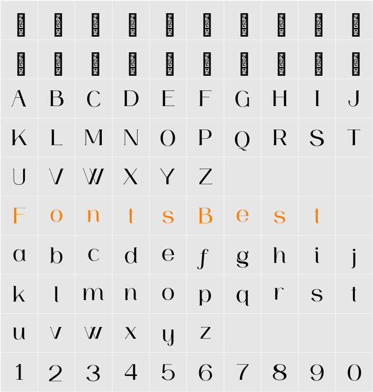 Usetoit Personal Use Character Map