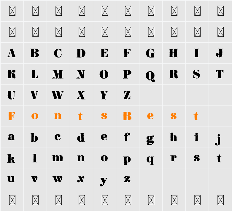 Kimberly-DEMO Character Map